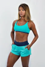 SHORTS RAVENA COM BOLSO AZUL TIFFANY E MARINHO