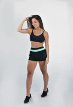 SHORTS CAMPECHE PRETO E VERDE AGUA - Imagem 4