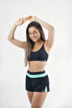 SHORTS CAMPECHE PRETO E VERDE AGUA - Imagem 3