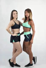 SHORTS CAMPECHE PRETO E VERDE AGUA - Imagem 5