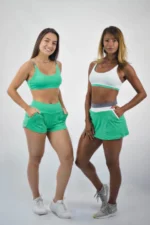 TOP DUPLA FACE GUARUJÁ VERDE MENTA E BRANCO