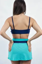 TOP DUPLA FACE GUARUJÁ MARINHO E AZUL TIFFANY - Imagem 2