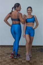 Top Dupla Face Creta Cinza e Azul Nilo