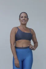 Top Dupla Face Creta Cinza e Azul Nilo