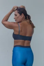 Top Dupla Face Creta Cinza e Azul Nilo