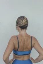 Top Dupla Face Creta Cinza e Azul Nilo