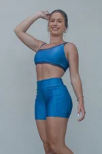 Top Dupla Face Creta Cinza e Azul Nilo