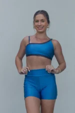 Top Dupla Face Creta Cinza e Azul Nilo