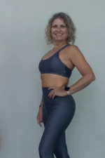 Top Dupla Face Malta Cinza e Prata