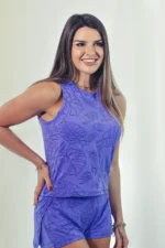 SHORTS CAMPECHE ROXO - ONDAS DE AREIA - ERICA GARBO