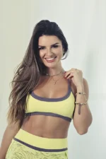 TOP ATINS AMARELO - ONDAS DE AREIA - ERICA GARBO