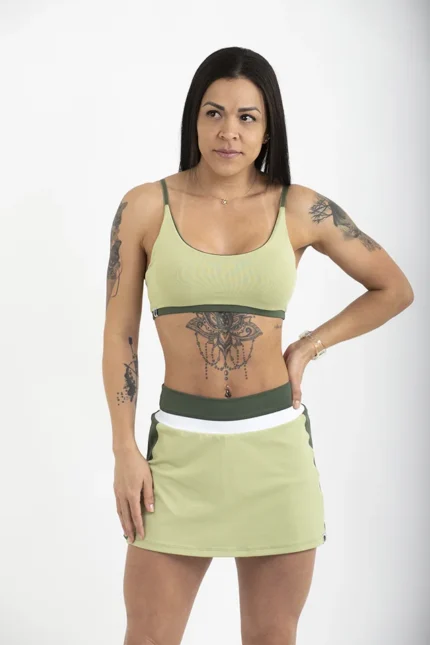 SAIA FIJI PISTACHE VERDE MILITAR E BRANCO - TONS DA NATUREZA