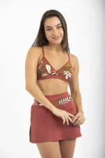 SAIA FIJI TERRACOTA E ESTAMPA FLORAL - TONS DA NATUREZA