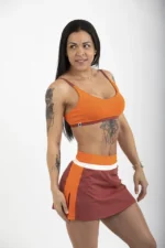 SAIA FIJI TERRACOTA LARANJA E OFF WHITE - TONS DA NATUREZA