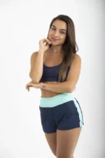 SHORTS RAVENA MARINHO E VERDE CIANO - TONS DA NATUREZA