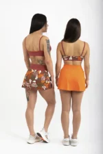 TOP DUPLA FACE GUARUJÁ ESTAMPA FLORAL E TERRACOTA - TONS DA NATUREZA