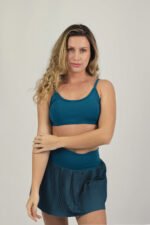 SAIA PLISSADA MARSELHA AZUL PETRÓLEO - Imagem 4