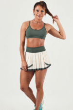 SAIA PLISSADA CANNES OFF WHITE E VERDE MILITAR