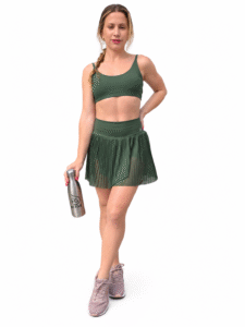 SAIA PLISSADA PAQUETÁ VERDE MILITAR - Imagem 3