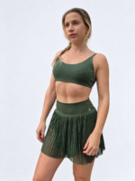 SAIA PLISSADA PAQUETÁ VERDE MILITAR